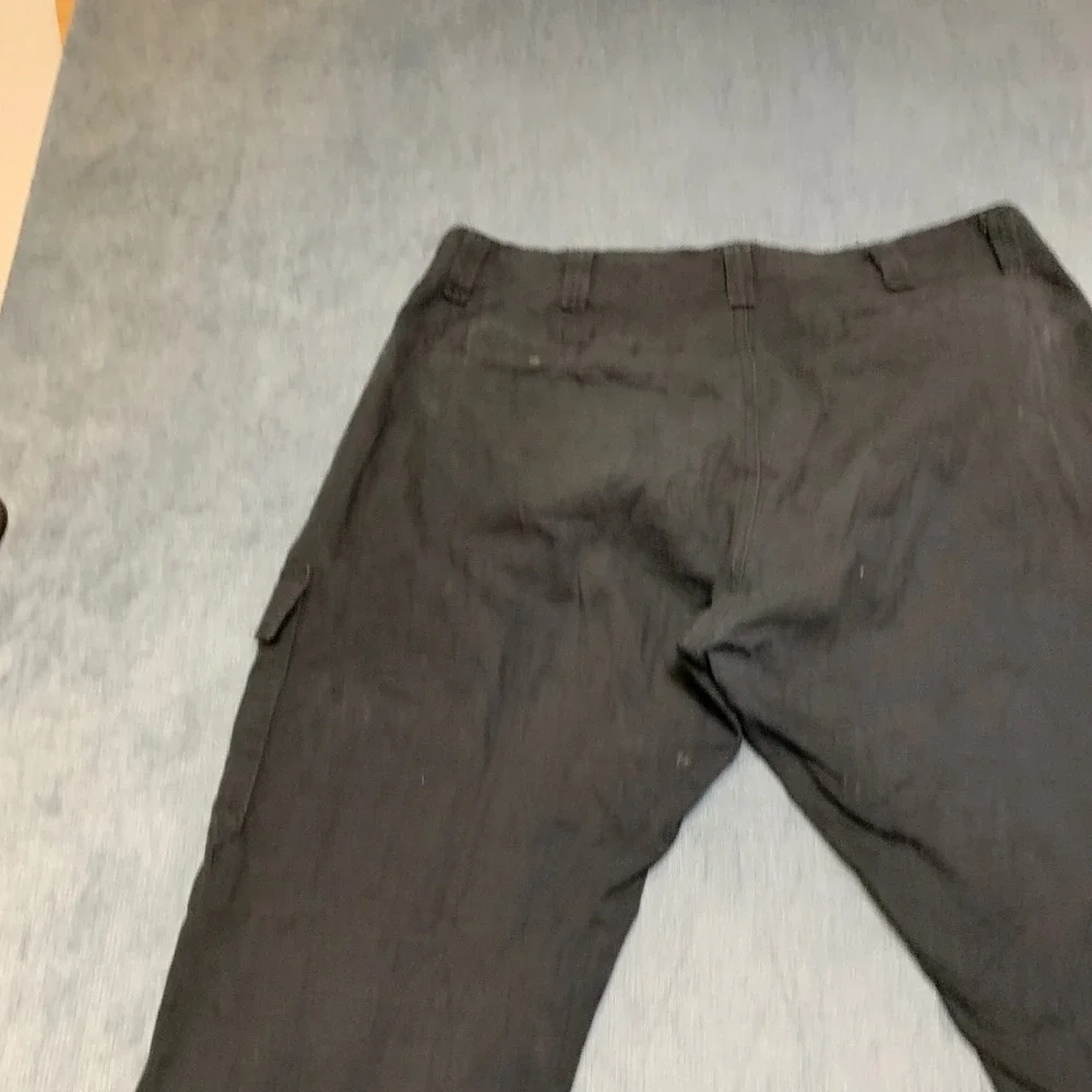 Wrangler Authentics Cargo Pants Mens 36x30 Black Relaxed Fit High Rise Utility